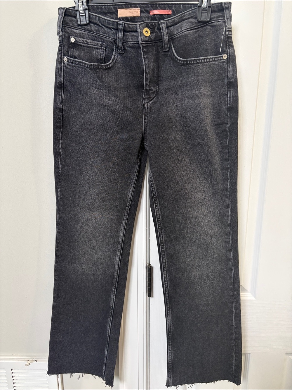 Pilcro Black Straight Jeans with Washed Finish